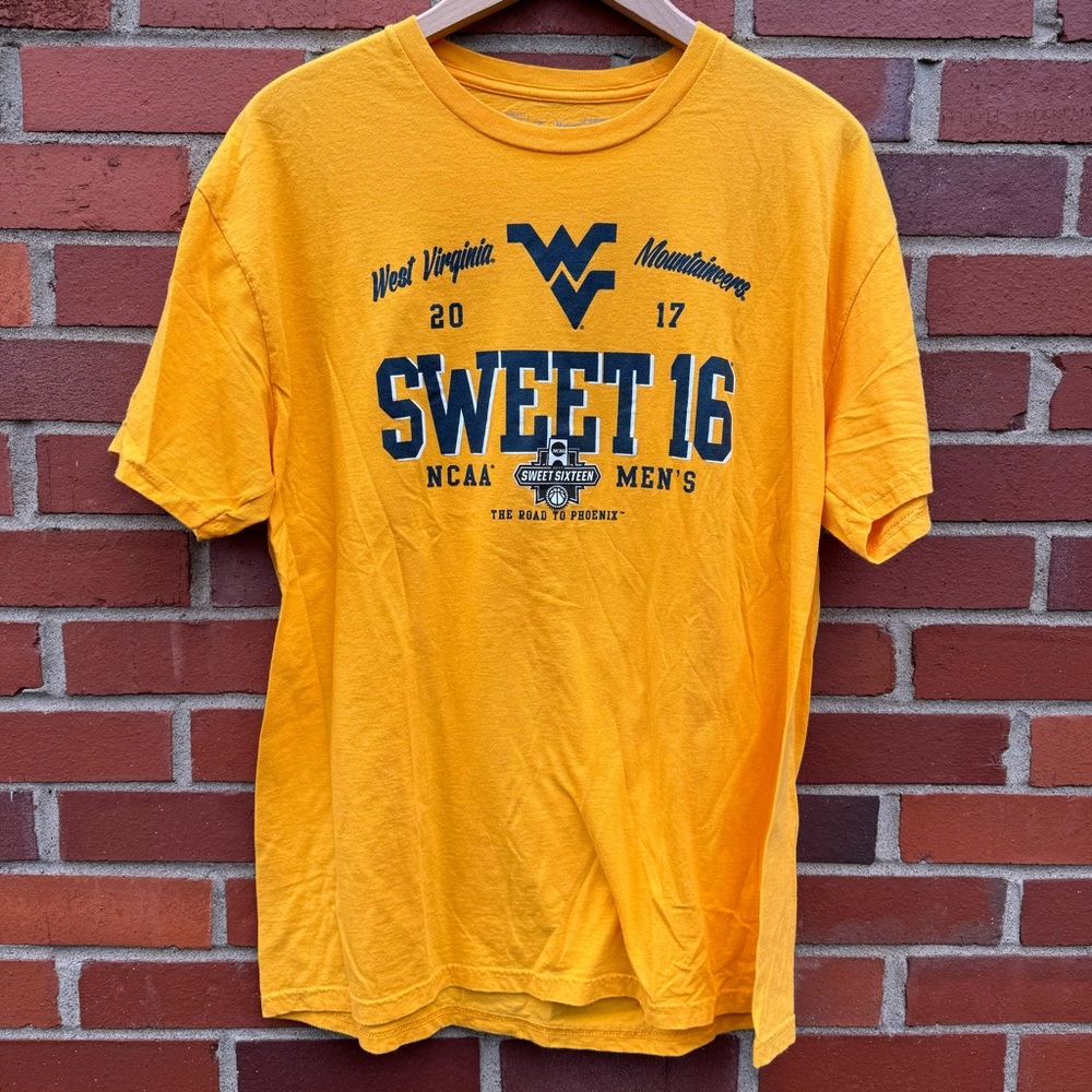 West Virginia University Mens Basketball Sweet 16 2017 Gold Blue Shirt- XL